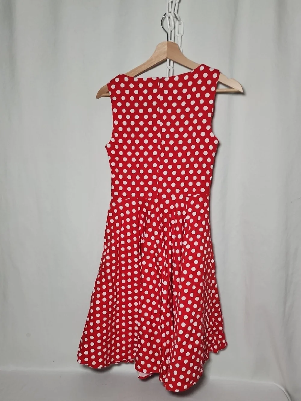 Grace Karin Red and White Polka Dot Midi Dress - Picture 7 of 9